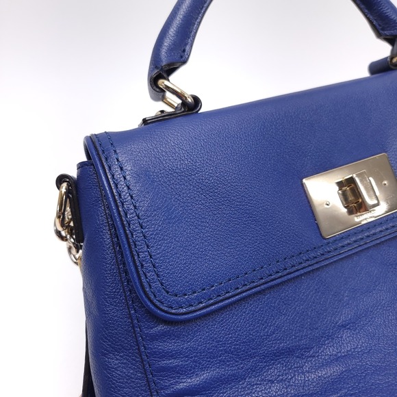 Kate Spade Irving Place Little Madine Lapis Blue Leather Tote Purse Shoulder Bag - Picture 6 of 11